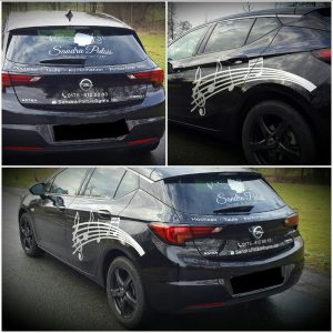 Sängerin Sandra Patsis nun auch mit beklebten Auto unterwegs.